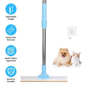 Pet Hair Removal Rake With 54.33in Adjustable Telescopic Rod Multi-Fabric Dog Cat Hair Scraper Lint Shaver For Carpet Rug Clothes Couch