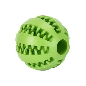 Dog Squeaky Ball Toy; Pet Chew Toy For Dog; Tooth Cleaning Ball Bite Resistant Pet Supplies (Color: Green, size: 2.7Inch)